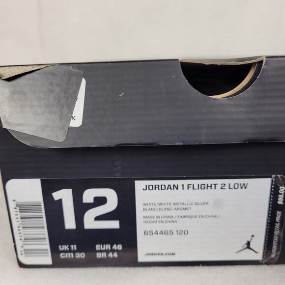 Jordan 1 Flight 2 Low white size 12 mens sneakers main image 3